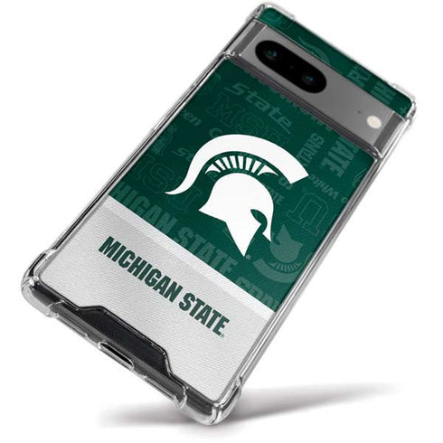 Michigan State University Jersey Split Google Pixel 8 Clear Case